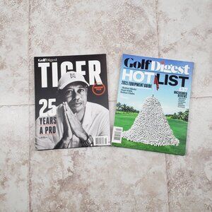 Bundle Lot Golf Digest Hot List Tiger Woods 25 Years Anniversary Magazine 2021